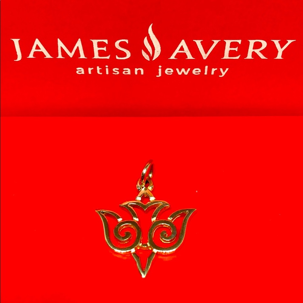 James Avery 14k gold open descending dove charm